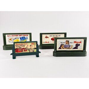 Vintage O/O27 HO Miniature Billboards Plasticville USA Green Plastic Train Signs